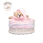 سبد بهداشتی گرد خرس تدی  رنگ صورتی