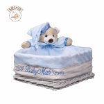 سبد بهداشتی مربع خرس تدی رنگ آبی