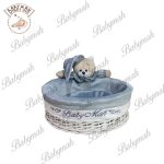 سبد بهداشتی گرد خرس تدی رنگ طوسی