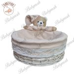 سبد بهداشتی گرد خرس تدی رنگ کرم