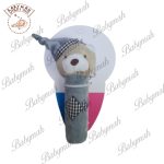 جغجغه نوزاد مدل خرسی بیبی ماه رنگ طوسی