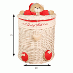 سبد استوانه سایز بزرگ خرس تدی رنگ قرمز