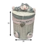 سبد استوانه سایز کوچک خرگوش طوسی