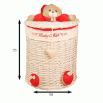 سبد استوانه سایز کوچک خرس تدی رنگ قرمز
