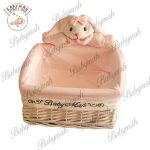 سبد بهداشتی مربع خرگوش رنگ صورتی