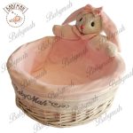 سبد بهداشتی گرد خرگوش رنگ صورتی