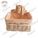 سبد بهداشتی مربع خرس تدی رنگ کرم