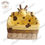 سبد بهداشتی مربع زرافه رنگ لیمویی