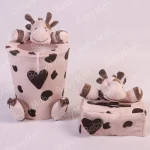 سطل دستمال زرافه کرم